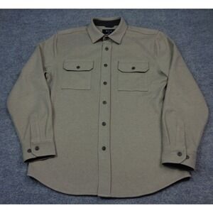 Bylt Bascis Shirt Mens M Oatmeal Long Sleeve Coastal Overshirt Button Up